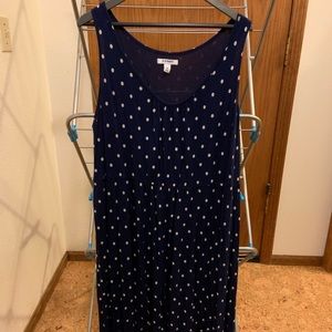 Navy polka dotted dress